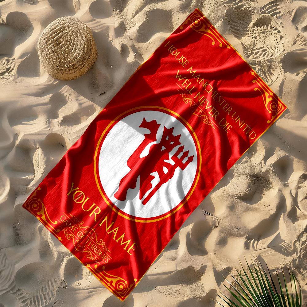 Manchester Personalized Text Beach Towel Super Soft Microfiber Quickdry Fabric Portable for SwimmingBeachCamping Travel Beach AccessoriesGym