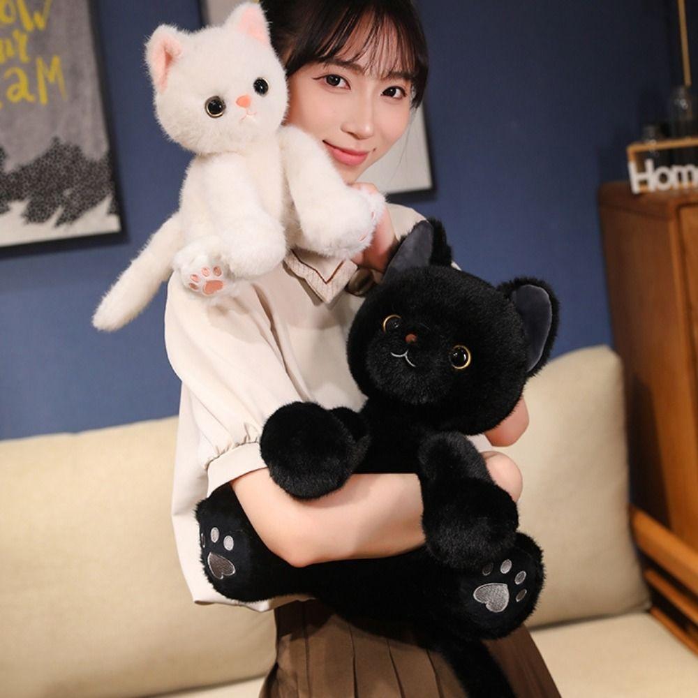 Sitting Cat Plush Toy Big Eyes Soft Cat Plush Pillow Cute Animal Plush Doll  Children