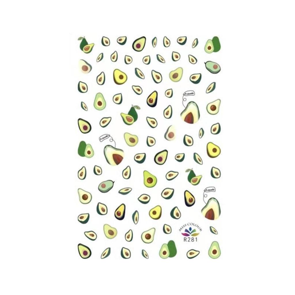 Water Transfer Fruit Sticker Rainbow Decals Summer DIY Manicure Decor