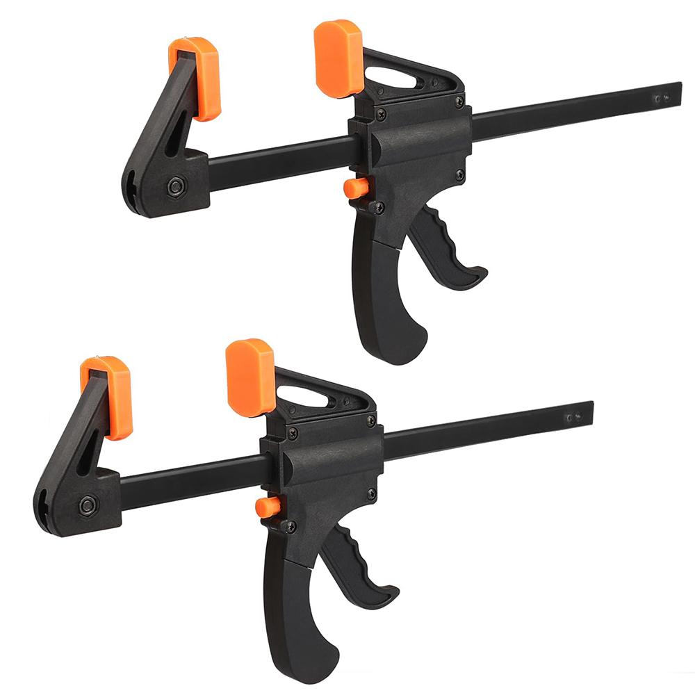 

5/2pcs Woodworking Clamp F Hard Quick Release Ratchet Speed Squeeze Clip Kit Long Carpenter Set Nylon Gadget Work Bar 4inch