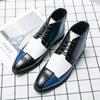 Men New Chelsea Boots Pointed English Style Multi Color Spliced Lace Up Ankle Boots 38-48 Male Boots