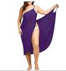 Women Striped Spaghetti Strap Cover‑Up Dress Loose Beach Midi Dress For Vacation Swimwear Cover Up