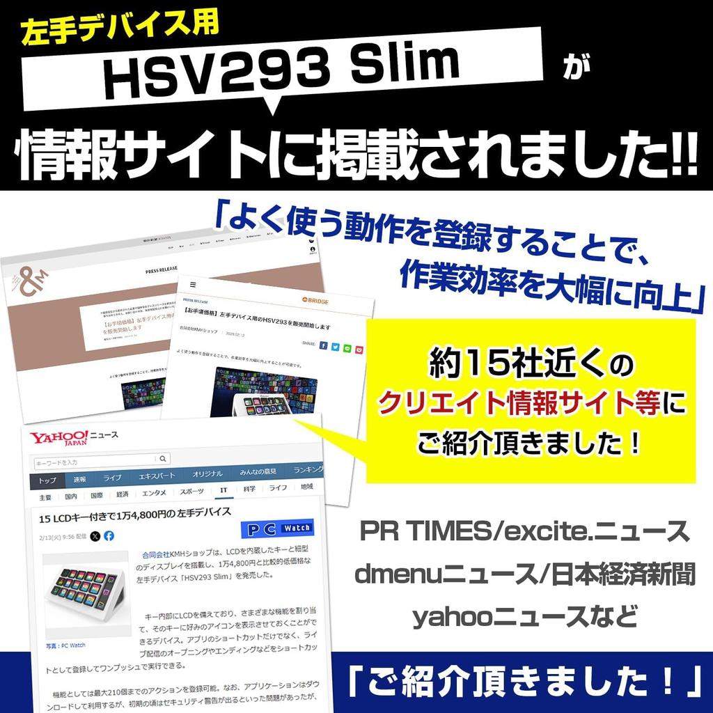 HSV293 Slim Shortcut Keys 15 Custom Keys Windows Twitch YouTube 10/macOS (White)