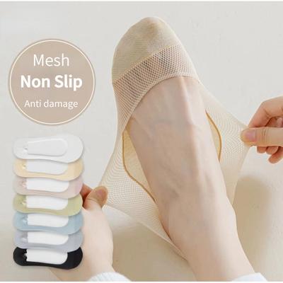 Summer Thin Ice Silk Shallow Mouth Invisible Socks, Non-slip and Non-falling, Pure Cotton Summer Socks