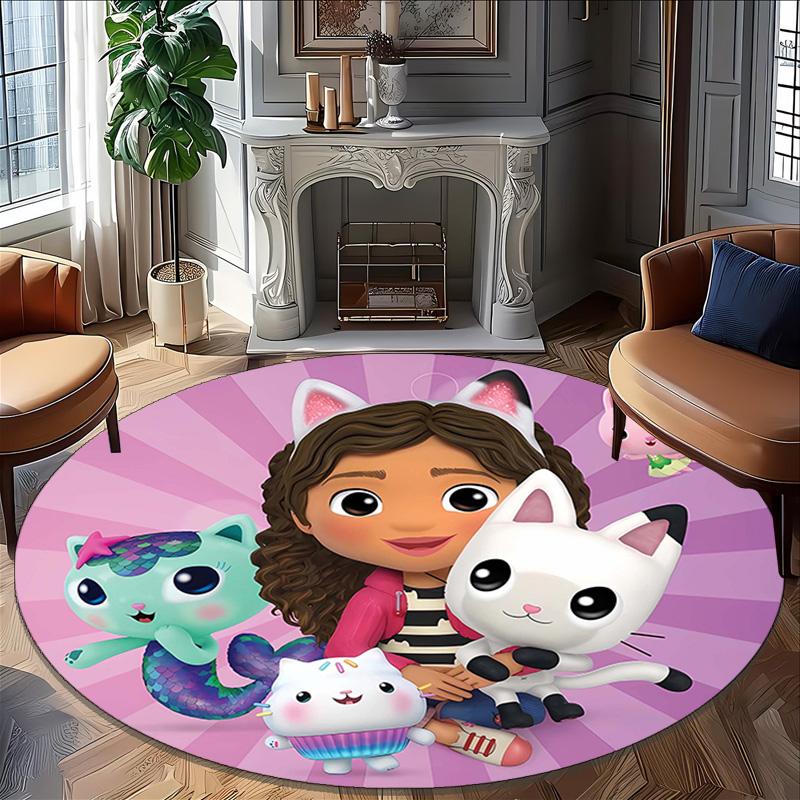 1pc Gaby's Bubble House1 Print Round Carpet Chair Round Carpet Suitable for Bedroom Living Room Home Decorative Carpet
