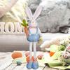 Easter Bunny Plushie Doll Retractable Leg Cute Home Ornament for Indoor Party Office