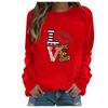 Women's Fashion Leisure Valentine's Day Print  Long Sleeve Pullover Top