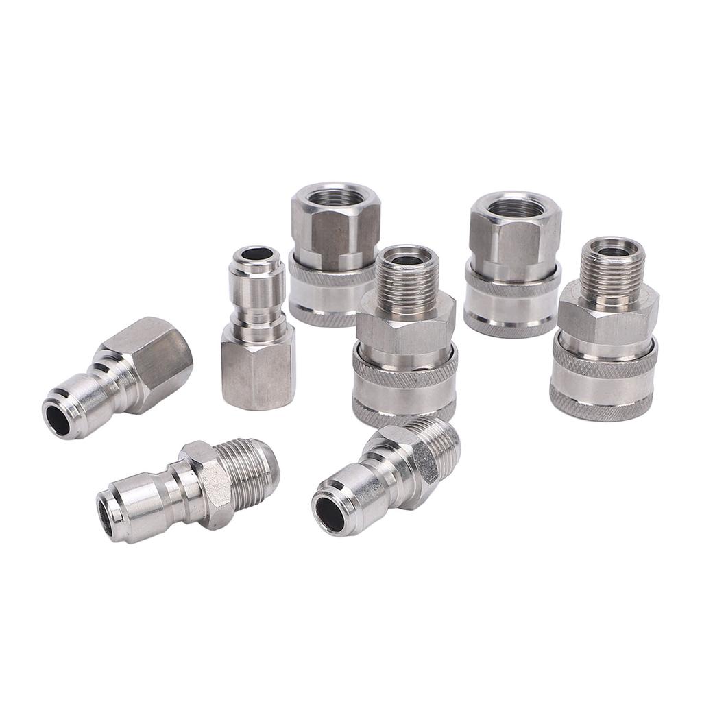 8 STÜCK Hochdruckreiniger Schnellkupplungen 3/8 Zoll Außen- und Innengewinde Schlauchkupplungsset für