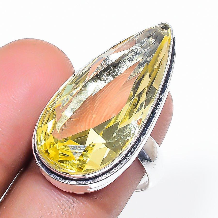 

Кольцо из серебра 925 пробы с натуральным цитрином, размер 6,5, q2t09