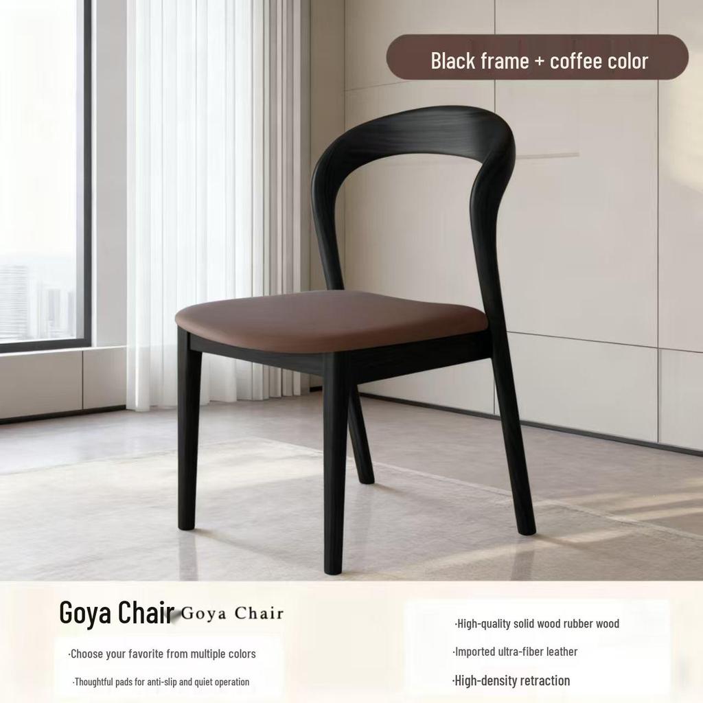 Solid Wood Vintage Modern Minimalist Dining Chair with Backrest for Home, Hotel, or Restaurant