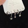 Goth Trendy Red Crystal Star Earring Set for Women Men Vintage Aesthetic Heart Star Pendant Earring Y2K Jewelry Accessories