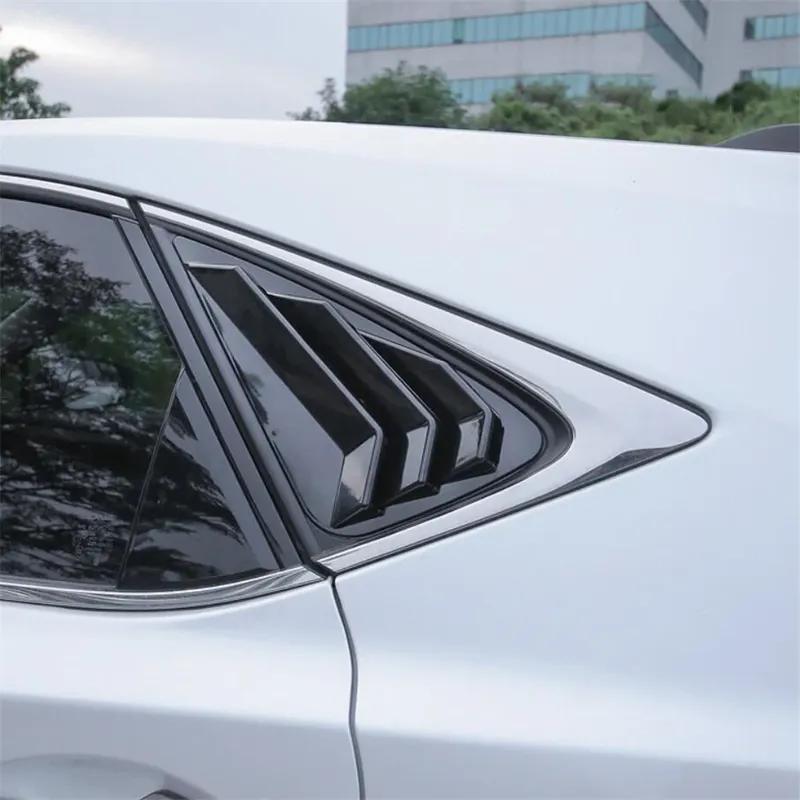For Lexus NX 2015- Car Rear Louver Window Side Shutter Cover Trim Sticker Vent Scoop ABS Carbon Fiber Style Gloss Black Auto