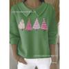 Womens Oversized Long Sleeve Crewneck Sweatshirt 2025 Fall Casual Pullover With 3D Print Acrylic Fabric