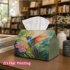1pc, 2d Flat Printing, Tissue Box Hummingbird and Flower Pattern Printed Tissue Box, Suitable for Home, Kitchen, and Car Decoration, Tissue Dispenser,