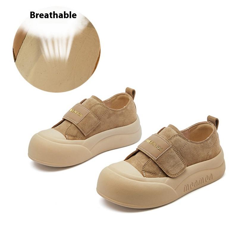 Лоферы из натуральной кожи и бархата для женщин, зимние кроссовки в стиле ретро на липучке, белая обувь на толстой подошве, обувь на все случаи жизни 35