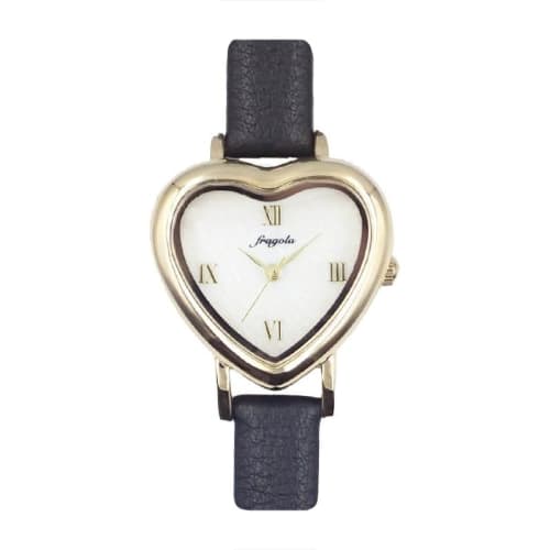 

Fragola Heart Case Strap Watch N00124S-1 GD/BK Women s Black
