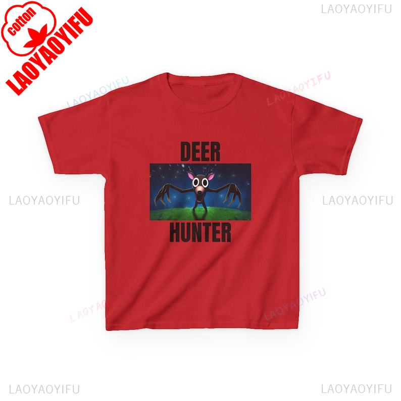 Youth Deer Hunter TShirt 99 Nights in The Forest Parody Tee Graphic T Shirts Vintage Shirt Men Clothing Streetwear Cotton Tees