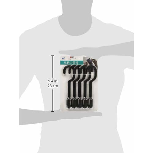 Shinkohanger Double Space Hooks, Set of 5, Black