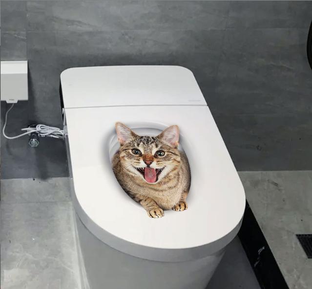 

3D Наклейки на унитаз Наклейки на унитаз Ванная комната Туалет Украшение дома Наклейки на стену One Size коричневый