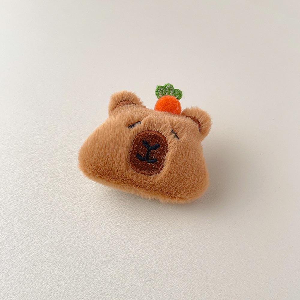 Funny Capybara Hair Ring Kawaii Barrettes Hair Accessories Plush Claw Clip Daily