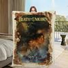 Warm Flannel Horror Unicorn Plush Throw Blanket for Sofa Living Room Movie Office Bedroom Travel Gift