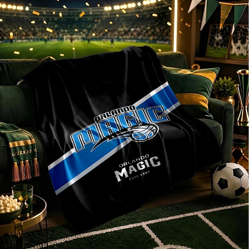 Basketball Orlando Logo Blanket Lightweight Flannel Bedding Blanket Perfect for Travel, Camping, Living Rooms, Offices, Sofas, Fan Christmas Gift