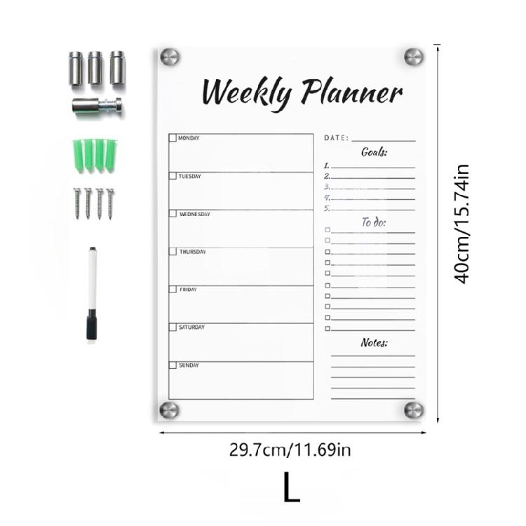 Acrylic Dry Erase Calendar Board To Do List Whiteboard for Wall Decorative