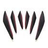 6pcs Car modification spoiler with carbon wire pattern universal crescent shaped spoiler, front bumper, side skirt spoiler parts