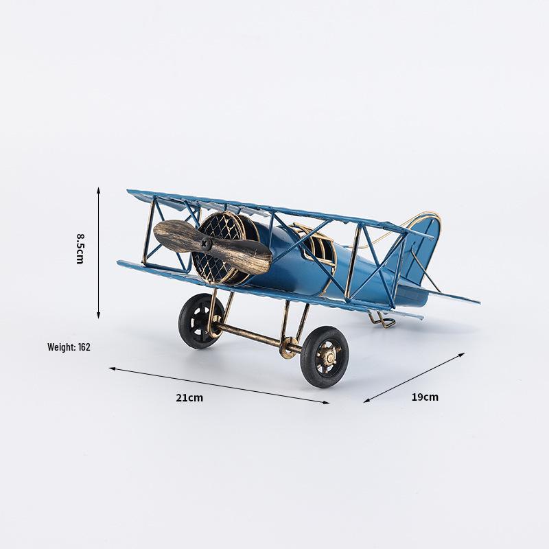 Creative Retro WWII Iron Airplane Model Ornament for Office Decor