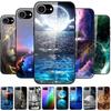 For iPhone 16e Case Tempered Glass Hard Phone Back Cover for Apple iPhone SE 2025 Shell Funda for iPhone16e Black Bumper Printed