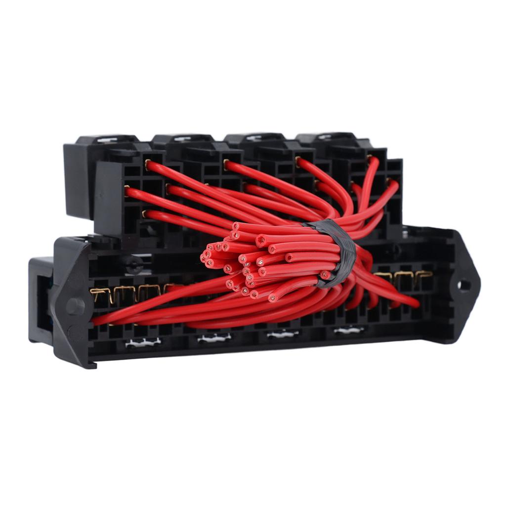 15 Slots Blade Fuse Relay Box Kit Waterproof 4 Pin Relay Block Fuse Set for Bus Boat 12V 40A