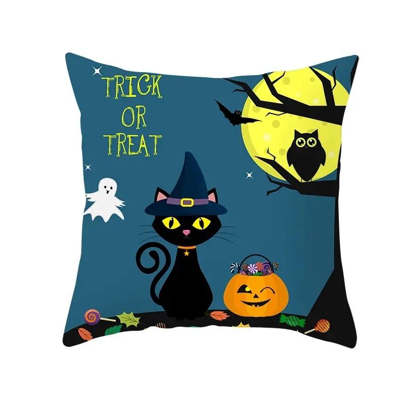 Halloween Cute Kitten Office Living Room Sofa Car Decorative Pillowcase