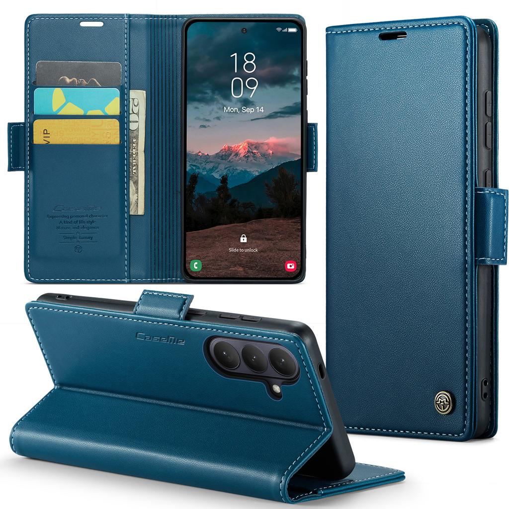 Luxury Magnetic Cards Solt Wallet Flip for Samsung S26 Ultra S25 Plus S24 S23 A36 A56 A17 A07 Kickstand Business Pocket Cover