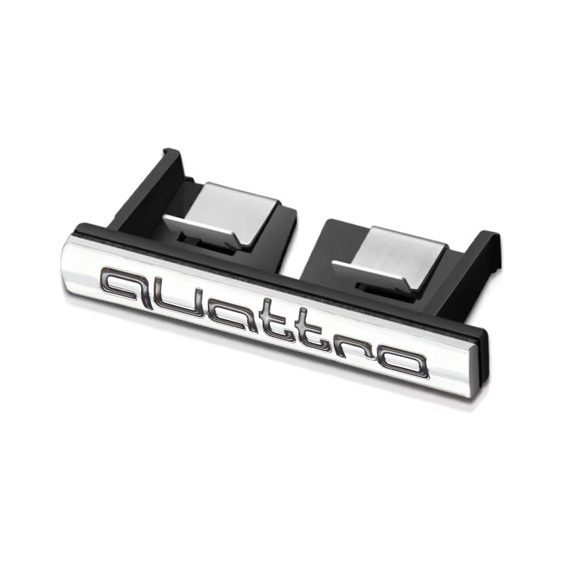 Quattro 3D Logo Car Front Grille Badge Stickers Metal Quattro Emblem For Audi A4 B8 B6 B9 B7 A3 8P 8V 8L A5 Q7 S7 A6 C7 C6 C5 Q5