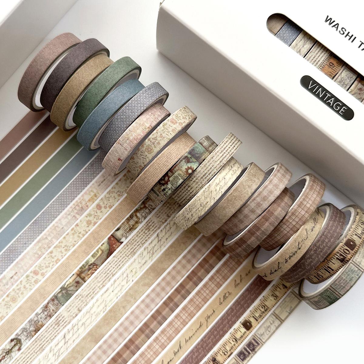 

20 Rolls Vintage Journaling Washi Tape DIY Diary Decoration Color Masking Tape Handmade Scrapbooking Stationery Supplies