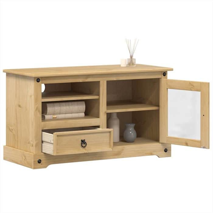 VidaXL Meuble TV Corona 100x45x58 cm bois de pin massif, banc TV, meuble hifi, centre de divertissement, buffet TV, meuble 4005669