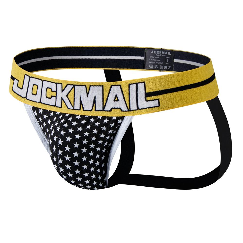 Jockstraps JOCKMAIL Small Star Printed Pure Cotton Fashionable Low Waist Sexy Men's Thong Underwear