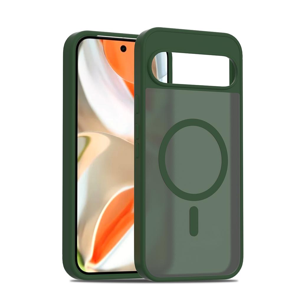 Für Pixel9a Magnetische Matte Durchscheinende PC Stoßfeste Hülle für Google Pixel 9A 9Pro XL 10 Pro für Magsafe Kabellose Ladehülle