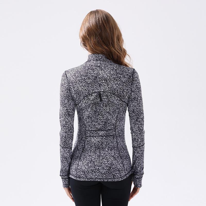 Women's Classic Stand Collar Yoga Sports Jacket - Elastic, Long-Sleeved Running & Fitness Top