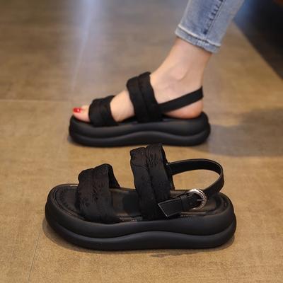 Plateau-Strandschuhe Damen 2025 neu Sommerbekleidung Nationalstil mit Rock bequem und vielseitig lässige Sandalen