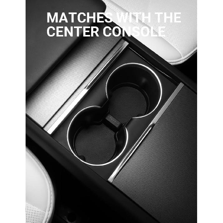 BASENOR Tesla Model Y 2025 2026 Juniper Cup Holder Ert Mat 2024 2025 2026 Tesla Model 3 Highland TPE Center Console Mat For Model Y 3 Interior
