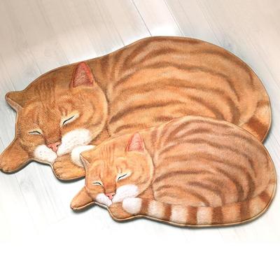 Floor Mat Foot Mat Non-slip Mat Entrance Door Bathroom Water-absorbent Bathroom 3D Kitten Animal Bedroom Bedside Blanket Living Room
