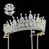 New European and American Zircon Bridal Crown Headpiece Metal Electroplating Korean Style Diamond Crown Wedding Hair Accessories
