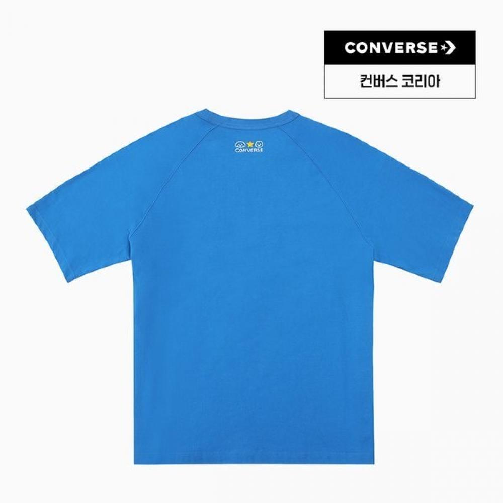 Converse Summer Short Sleeve Sneaker Tee Blue Uck177 Bir