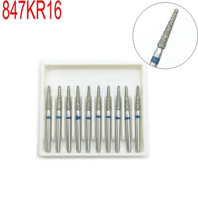 10pcs Dental Diamond Burs Drill Dental Burs Dia-burs for High Speed Handpiece Medium Dentist Tools Dentistry Lab 847KR16