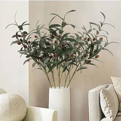 5pcs 72CM Artificial Olive Branch False Green Branch with Fruit Is Suitable for Family Wedding Flower Arrangement Office Interior Decoration