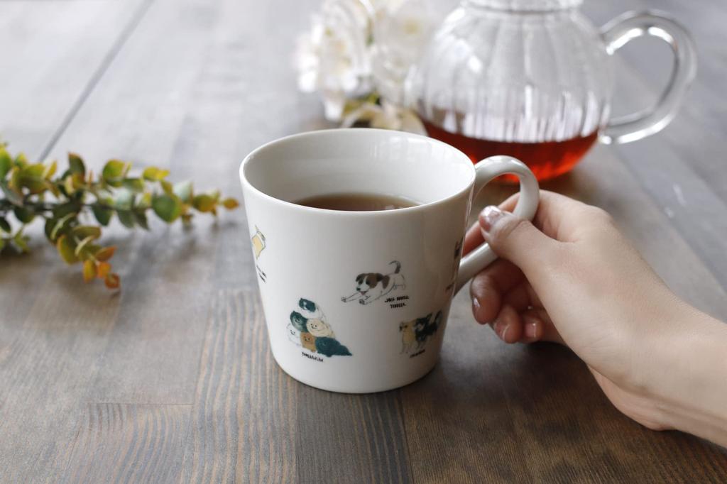 In Marumo Takagi Pottery Yuruinu Set of Changes with Shih Shiba Siberian Golden Dalmatian [Temperature Design] Warm-sensing Mugs, 3, Temperature,