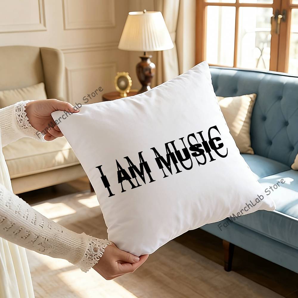 PPlayboi AM Music CCarti Pillow Covers Cartoon Sofa Decorative Home Doublesided Printing Short Plush Cute Cushion Cover