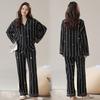 Pajamas women's autumn and winter thin long-sleeved trousers high-end sense simple casual women's loungewear two-piece set can be worn outside