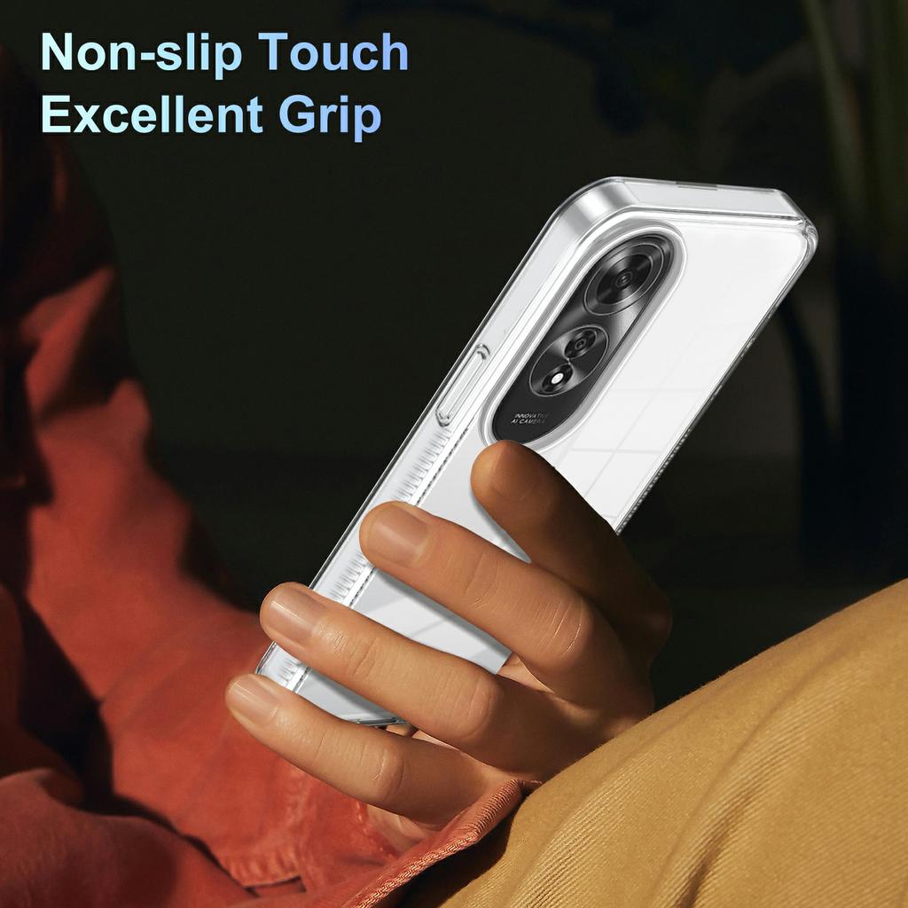 For Oppo A60 4G Clear Phone Case TPU+PC Anti-Slip Drop-Proof Back Cover